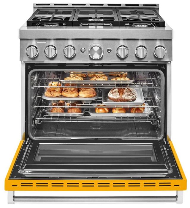 KitchenAid® 36" Yellow Pepper Smart Commercial-Style Gas Range 2
