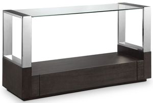 Magnussen Home® Revere Glass Top Sofa Table with Graphite Base