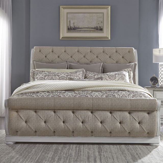 Liberty Furniture Abbey Park Wood King Upholstered Sleigh Bed-1