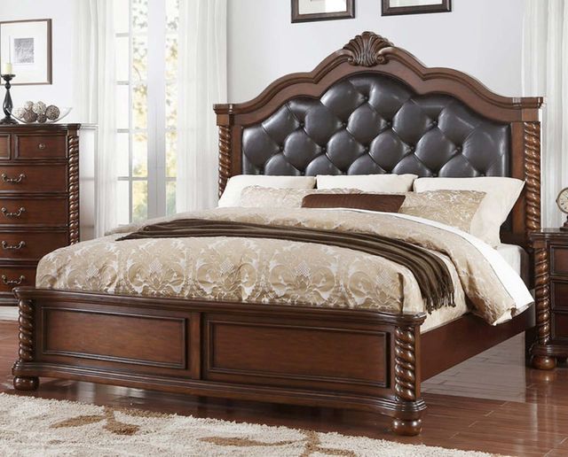 Austin Group Montarosa Queen Upholstered Bed, Dresser, Mirror & Nightstand-1