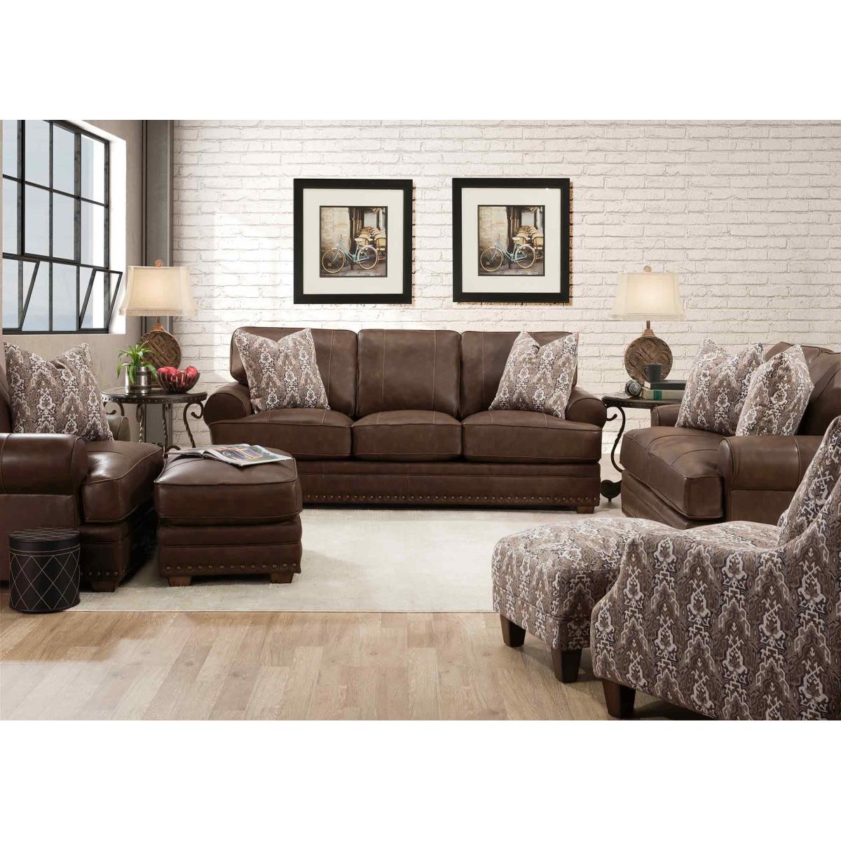 Franklin Tula Leather Brown Sofa & Loveseat