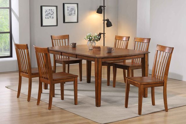 TEI Burnish Walnut Dining Table with 18