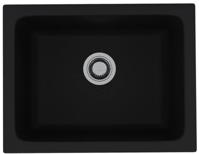 Rohl® Allia Series Matte Black Fireclay Single Bowl Undermount Kitchen or Laundry Sink-0