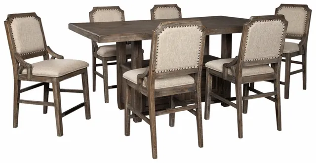 Signature Design by Ashley® Wyndahl 7-Piece Rustic Brown Counter Height Dining Set 0
