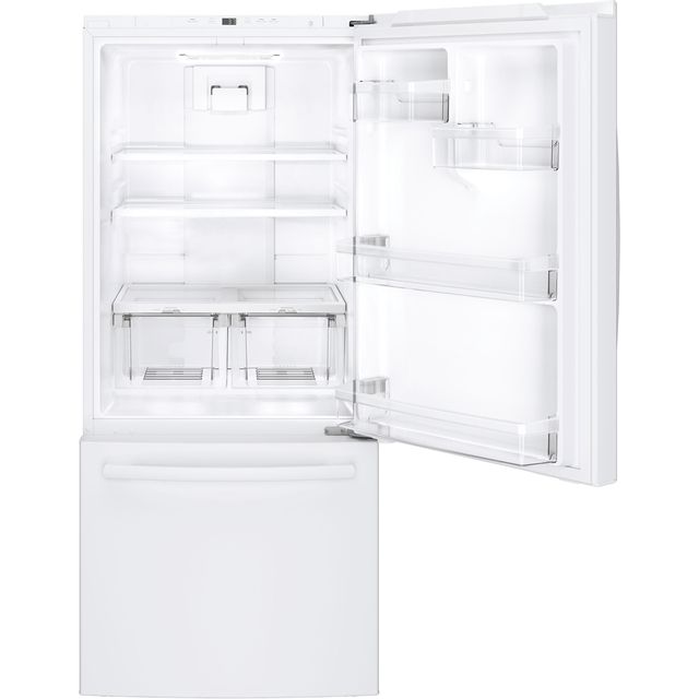 GE® 20.9 Cu. Ft. White Bottom Freezer Refrigerator 1