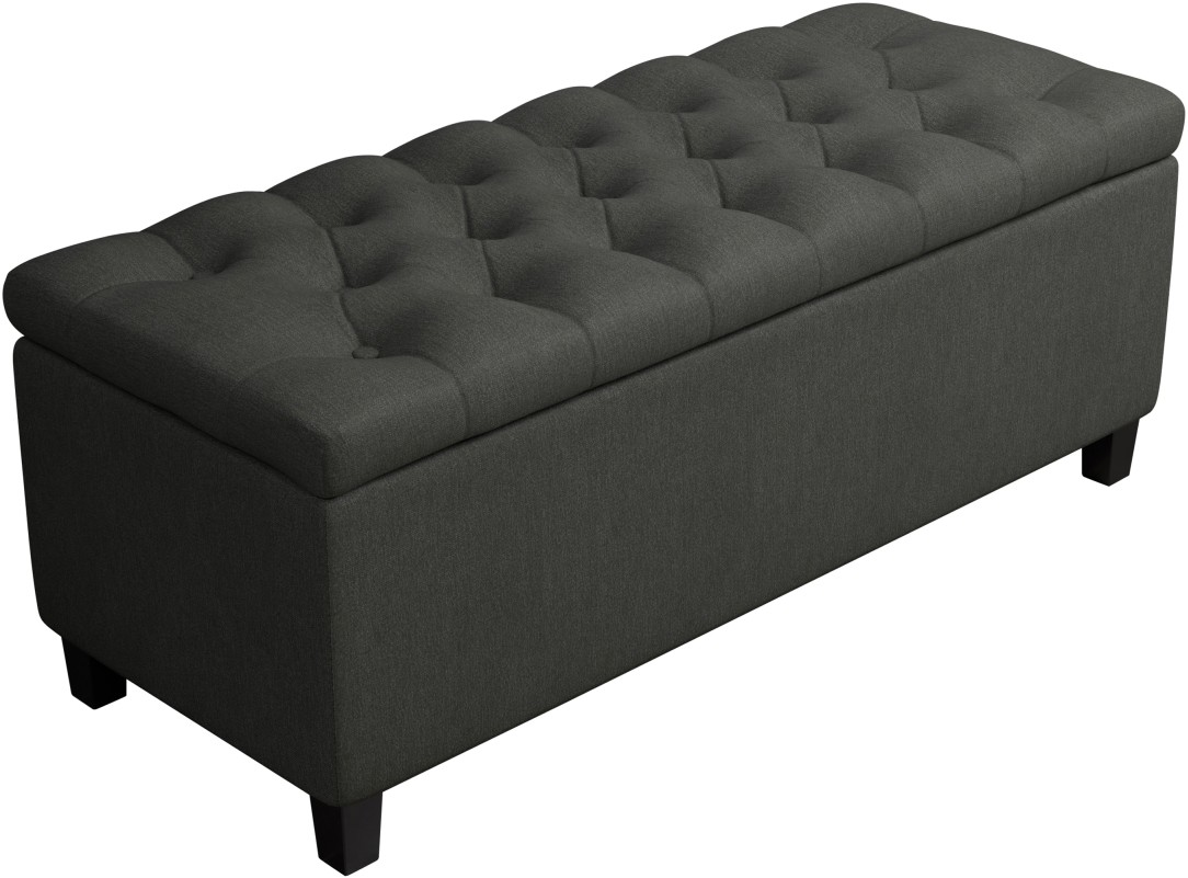 charcoal tufted bench