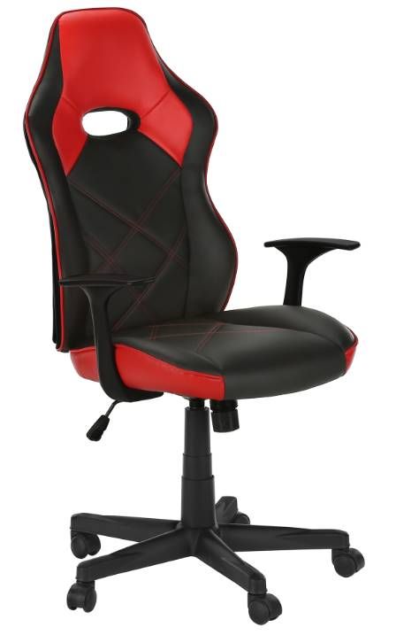 Monarch Specialties Black Red Fabric Office Chair