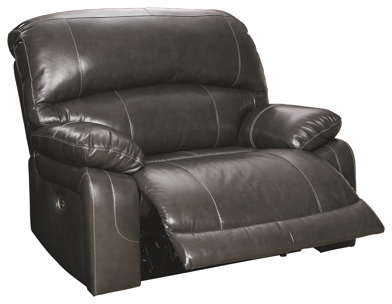 Signature Design by Ashley® Hallstrung Gray Zero Wall Power Wide Recliner with Adjustable Headrest
