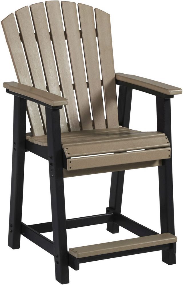 Signature Design by Ashley® Fairen Trail Black/Driftwood Outdoor Counter Stool