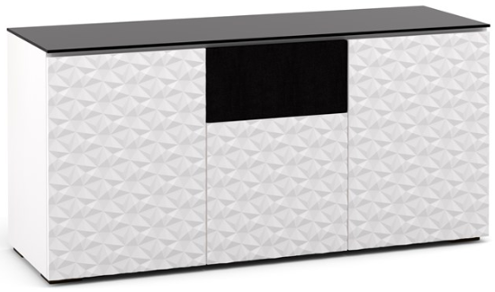 Salamander Designs® Chameleon Milan 336 White and Black Glass Speaker Integrated Cabinet