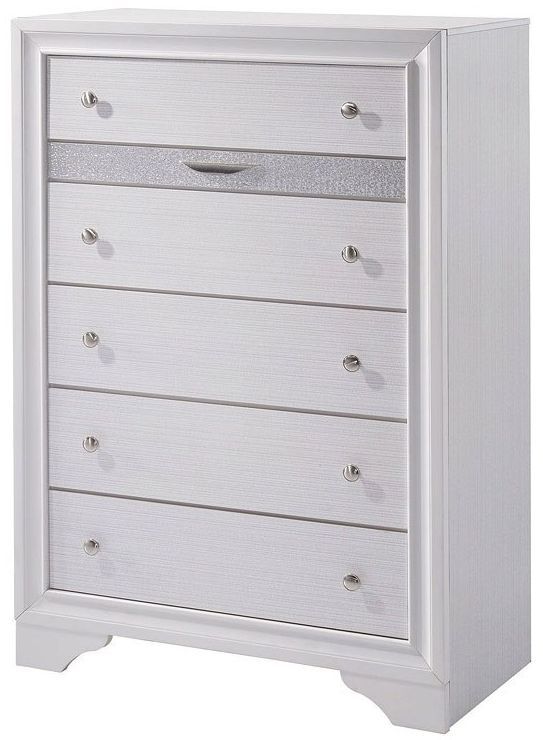 Furniture of America® Chrissy White Five Drawer Chest ...