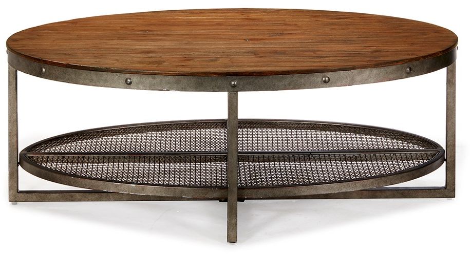 Oval industrial outlet coffee table