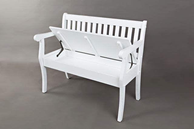 Jofran Inc. Artisan's Craft Weathered White Storage Bench-1