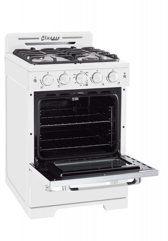 Unique® Appliances Classic Retro 24" Marshmallow White Freestanding Natural Gas Range 2