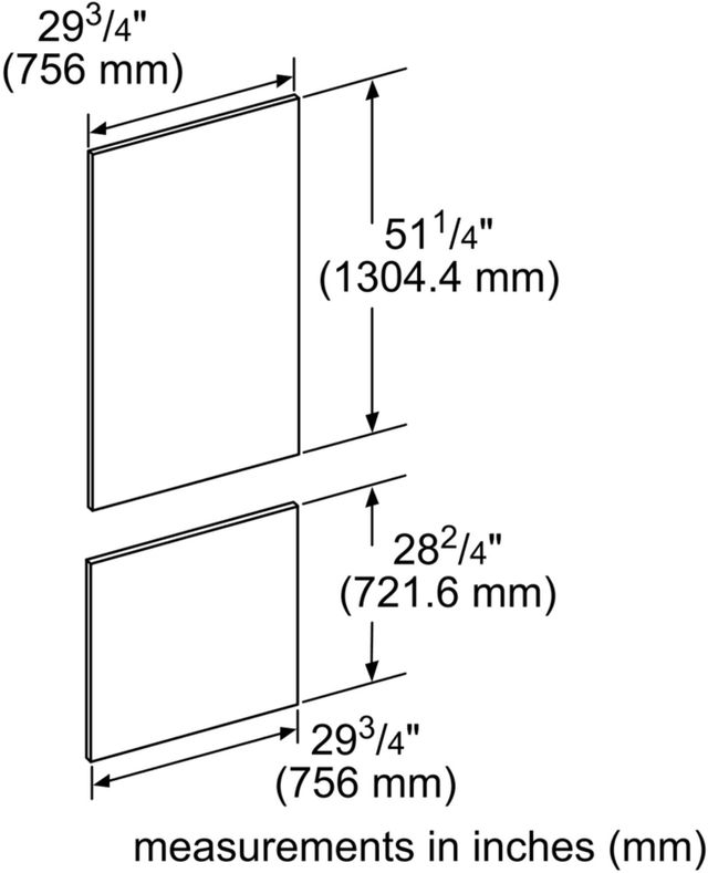 Thermador® 29.75" Stainless Steel 2 Door Fridge Freezer Panel 1