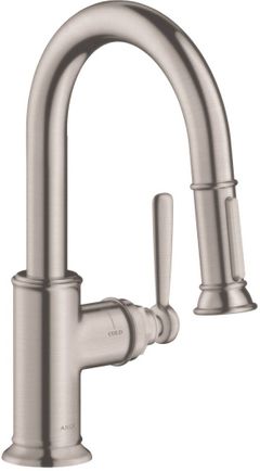 AXOR Montreux Steel Optic Prep Kitchen Faucet 2-Spray Pull-Down, 1.75 GPM