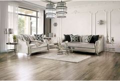 Furniture of America® Elicia 2-Piece Silver/Black Living Room Set