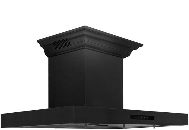 ZLINE 36" Black Stainless Steel Wall Mounted Range Hood with CrownSound® Bluetooth Speakers 1