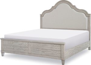 Legacy Classic Belhaven Weathered Plank Queen Upholstered Panel Bed