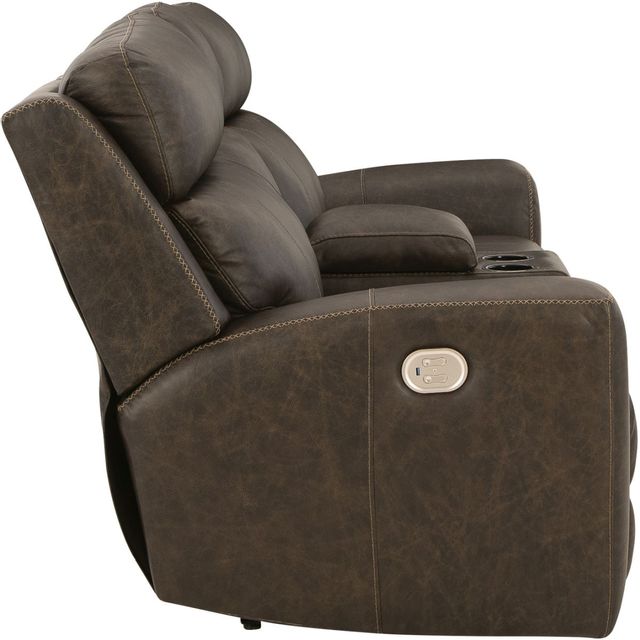 Signature Design by Ashley® Roman Umber Power Reclining Loveseat with Console 4