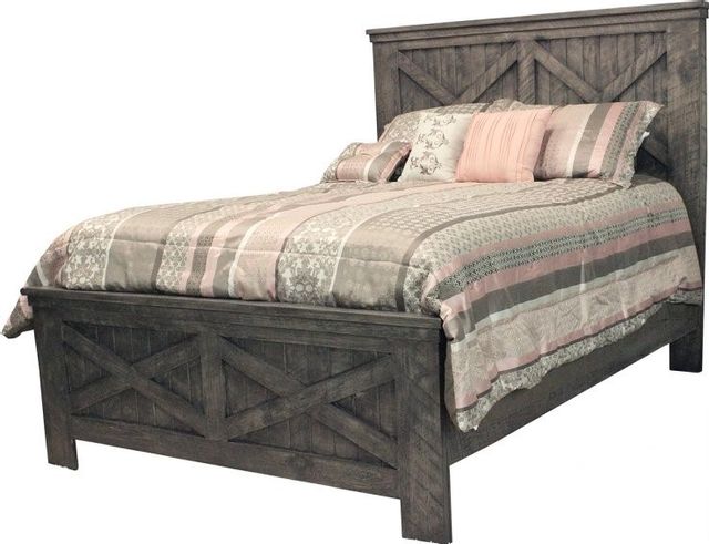 American Heartland Manufacturing Deluxe Alcove Rustic Barnwood Queen Bed 0
