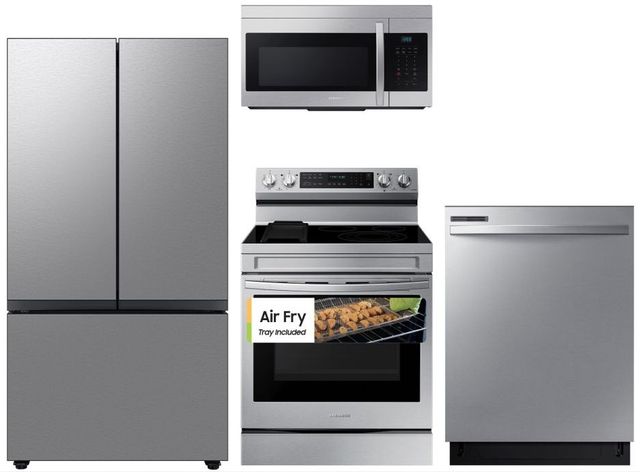 Samsung SARERADWRH3 4 Piece Kitchen Appliances Package with French Door  Refrigerator, Electric Range and Dishwasher in Stainless Steel