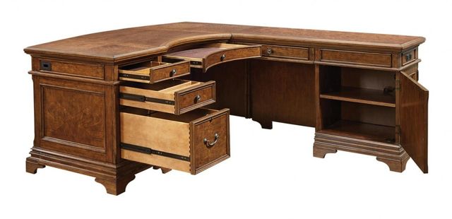 Aspenhome® Hawthorne Carmel Brown L-Shaped Desk-2