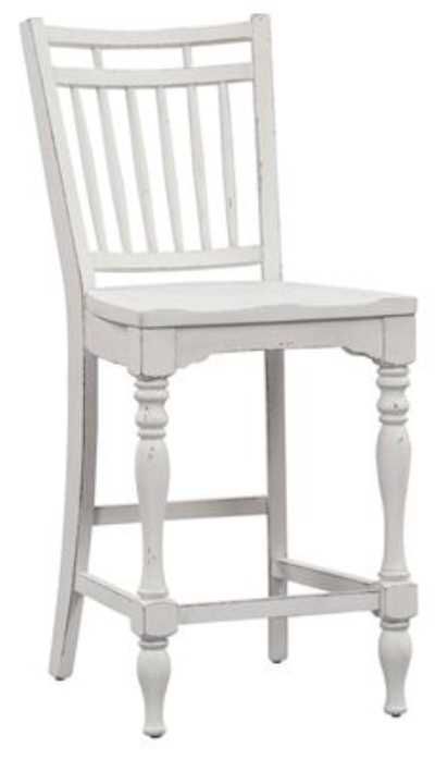 Liberty Magnolia Manor Antique White Spindle Back Counter Chair-0