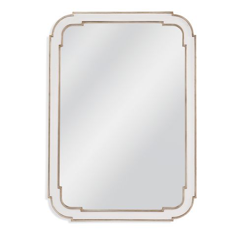 Bassett Mirror Sasha White/Silver Leaf Wall Mirror