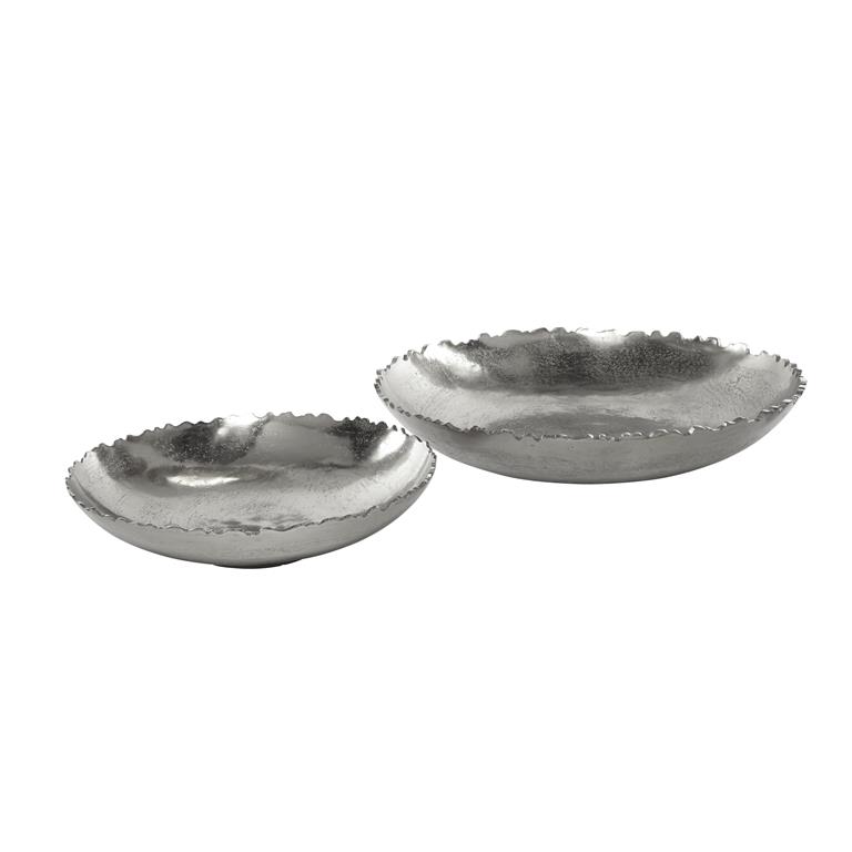 Uma Home Venus Williams Collection Silver Aluminum Dishes - Set of 2