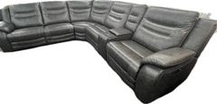 Mica 6 pc Zero Wall Power Leather Sectional