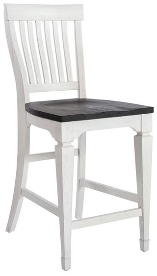 Liberty Furniture Allyson Park Charcoal/Wirebrushed White Counter Height Slat Back Chair