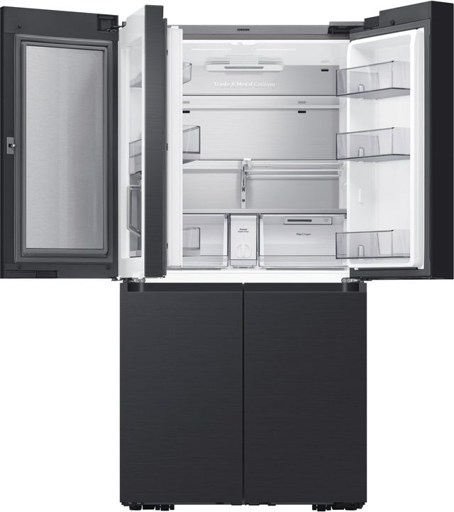 Samsung Bespoke 29.0 Cu. Ft. Matte Black Steel 4-Door Flex French Door Refrigerator in Customizable Panel-2