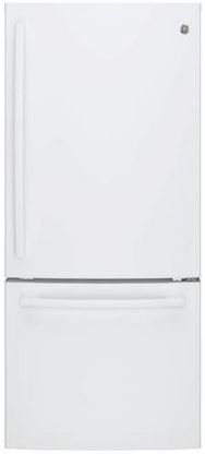 GE® Series 20.9 Cu. Ft. White Bottom Freezer Refrigerator-GDE21EGKWW