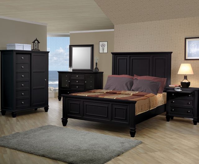 Coaster® Sandy Beach 5 Piece Black King Panel Bedroom Set