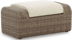 Signature Design by Ashley® Sandy Bloom Beige Outdoor Ottoman with Cushion