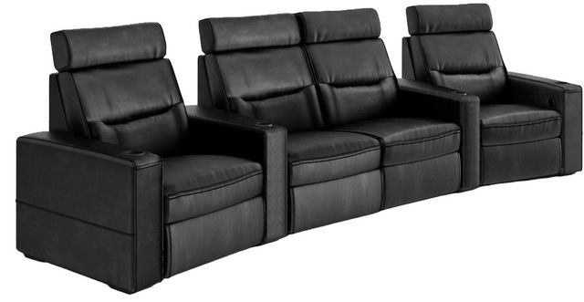 Salamander Designs® TC3 AV Basics Black Wedge Four-Seat Power Reclining Theater Seating