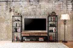 Furniture of America® Kebbyll 3 Piece Brown/Black Entertainment Centers