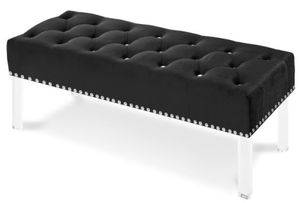 New Classic® Home Furnishings Vivian Black Velvet Bench