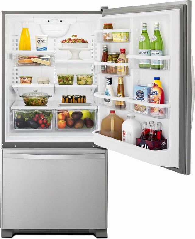 Whirlpool 33 in. 22.1 cu. ft. Bottom Freezer Refrigerator with Ice Maker -  Stainless Steel