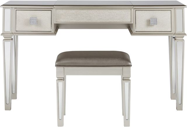 Signature Design by Ashley® Lonnix Silver Vanity and Stool 1