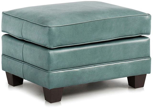 Smith Brothers 366 Collection Teal Leather Ottoman