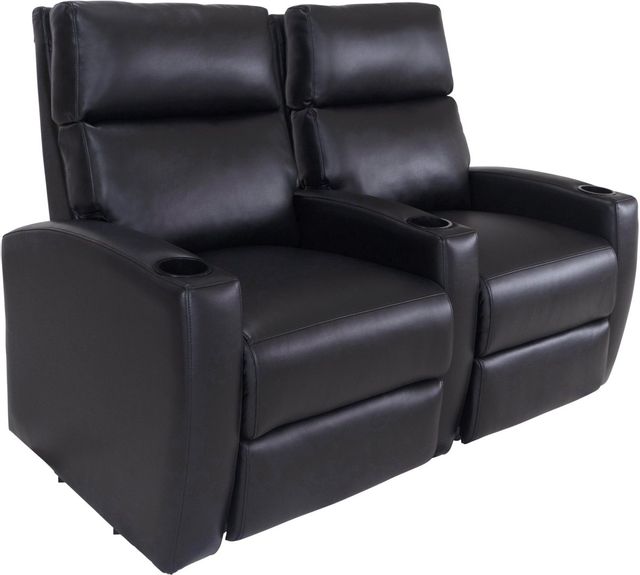 RowOne Galaxy II Home Entertainment Seating Black 2-Chair Straight Row 1