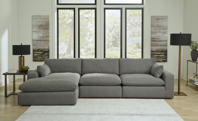 Benchcraft® Elyza 3-Piece Smoke Sectional with Chaise 2