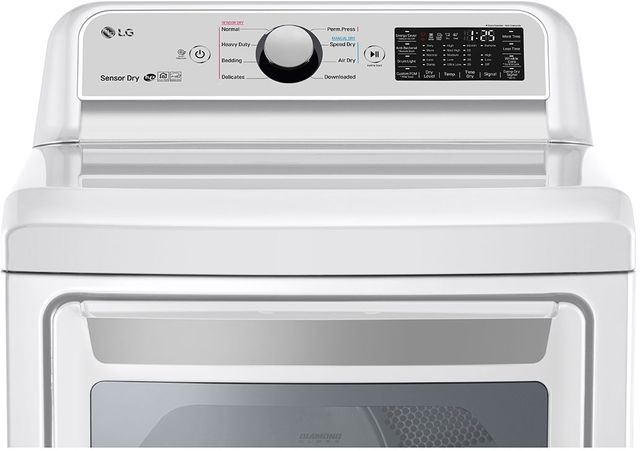 LG 7.3 Cu. Ft. White Front Load Gas Dryer 6