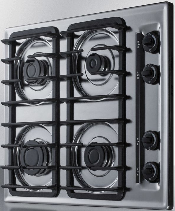 Summit® 24" Chrome Gas Cooktop 1