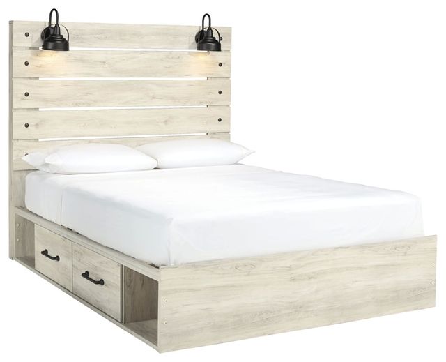 Signature Design by Ashley® Cambeck Whitewash Queen Panel Bed with Side Storage 20