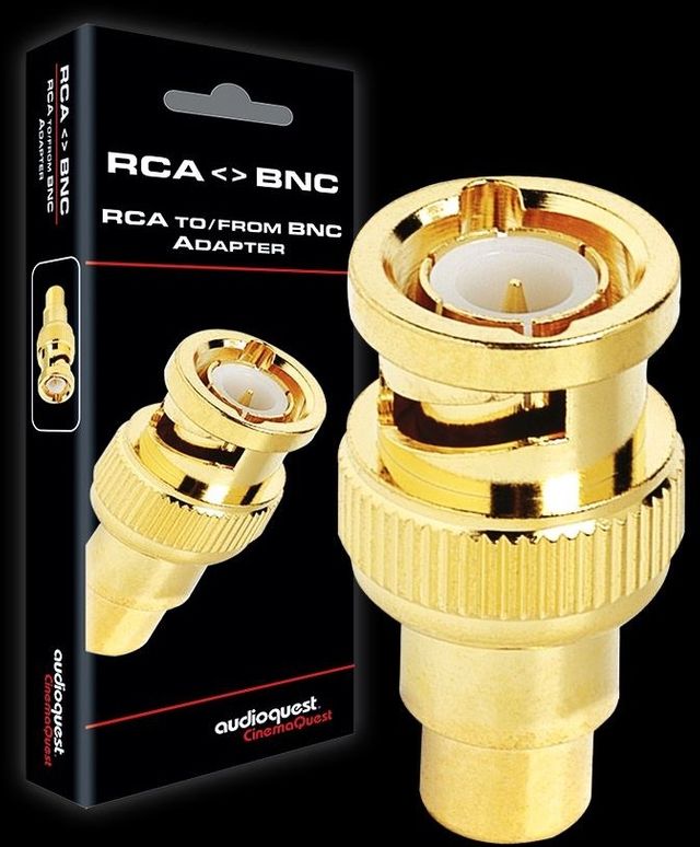 AudioQuest® Gold RCA Female to BNC Male Adapter 1