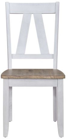 Linerty Furniture Lindsey Farm Weathered White/Sandstone Splat Back Side Chair 1