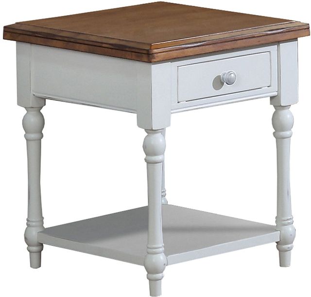 Winners Only® Pacifica Rustic Brown/Two-Toned White End Table